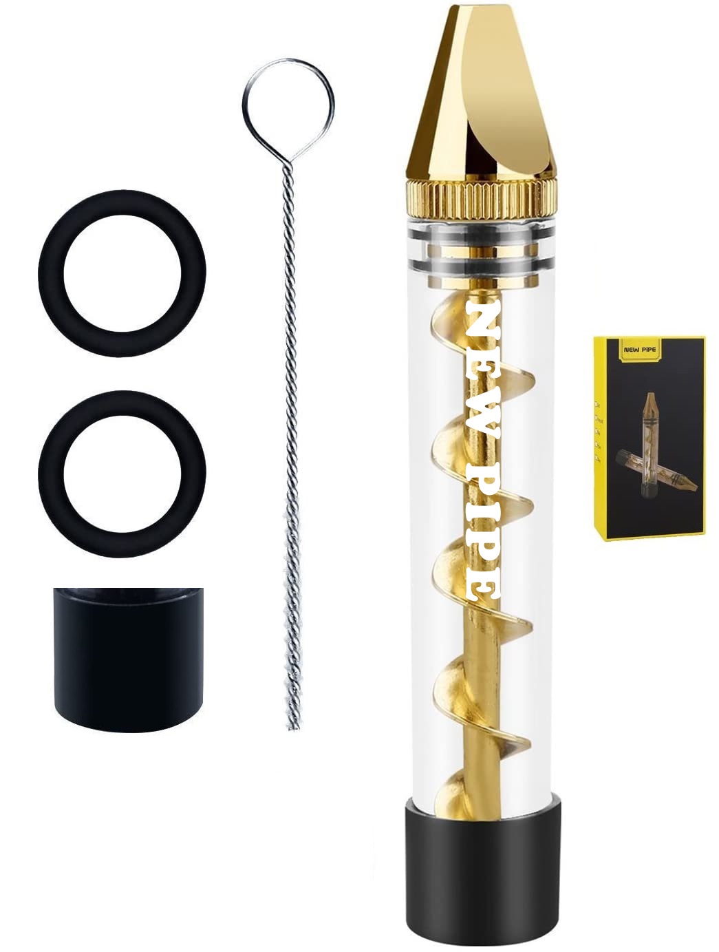 Pipa Giratoria Vidrio Hierbas Limpiador